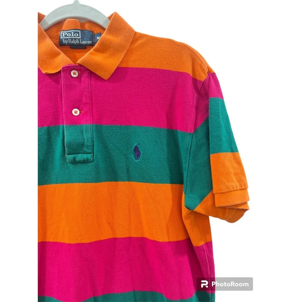 Ralph Lauren Polo Multi Color Striped Shirt Size Medium‎